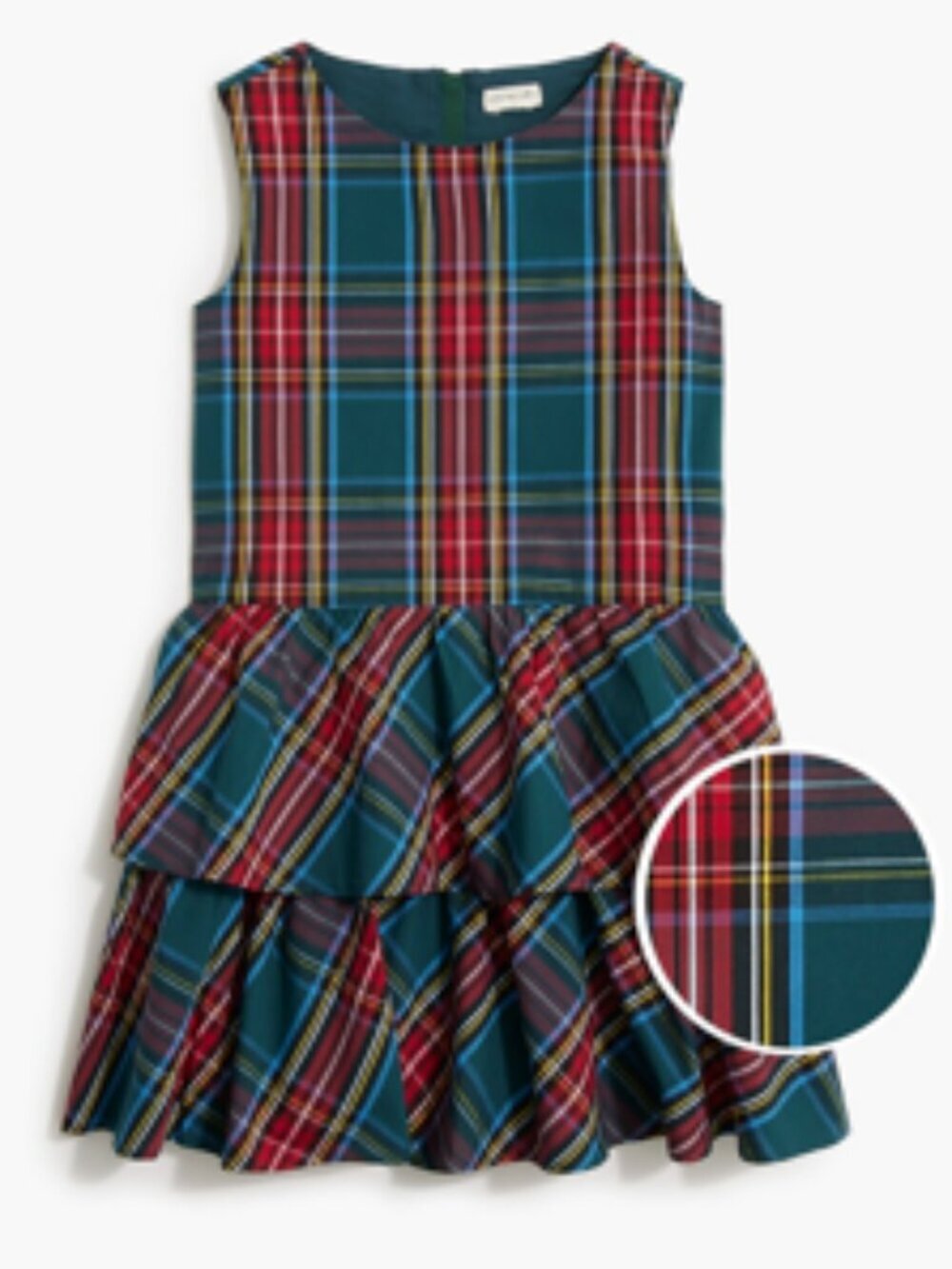 Crewcuts by J.Crew Girls Tartan Plaid Tiered Dress Girls NWOT Size 12